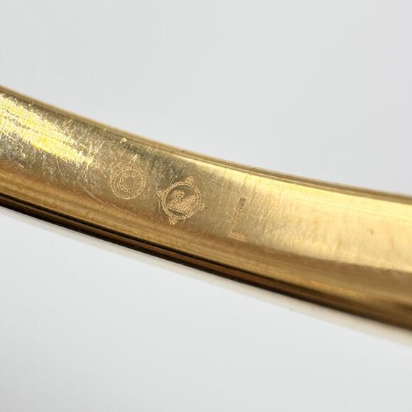 Swarovski Blue Pave Gold Tone Hinge Bangle Bracelet Swan Signed Rare Fits 7 1/4” - Picture 13 of 16